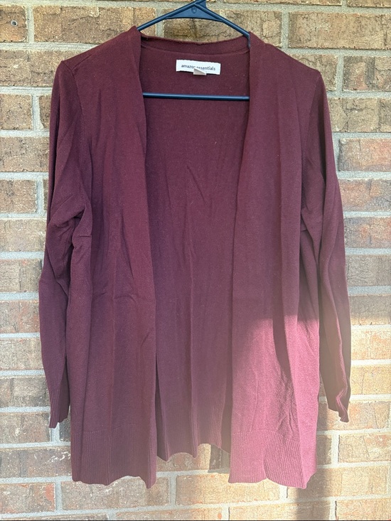 Amazon Essentials Sweaters - Amazon Essentials Women’s Open-Front Cardigan - Burgundy Wine